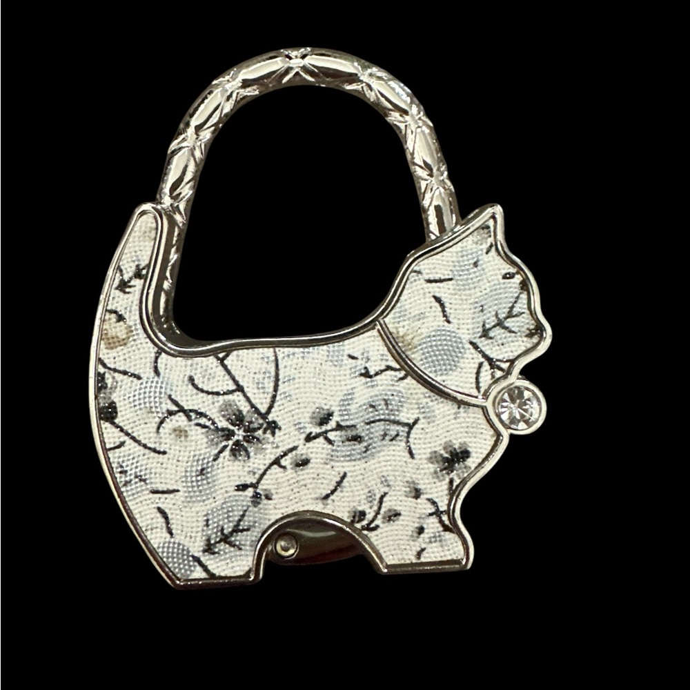 Cat Purse Hook, Floral Design, New